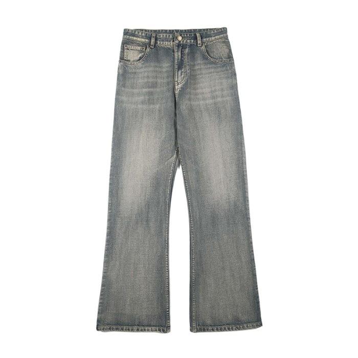 Frühling und Herbst Neu Kuh Amerikanischer Retro Krummsäbel Scharf Jeans Männerbeine Lange Hosen