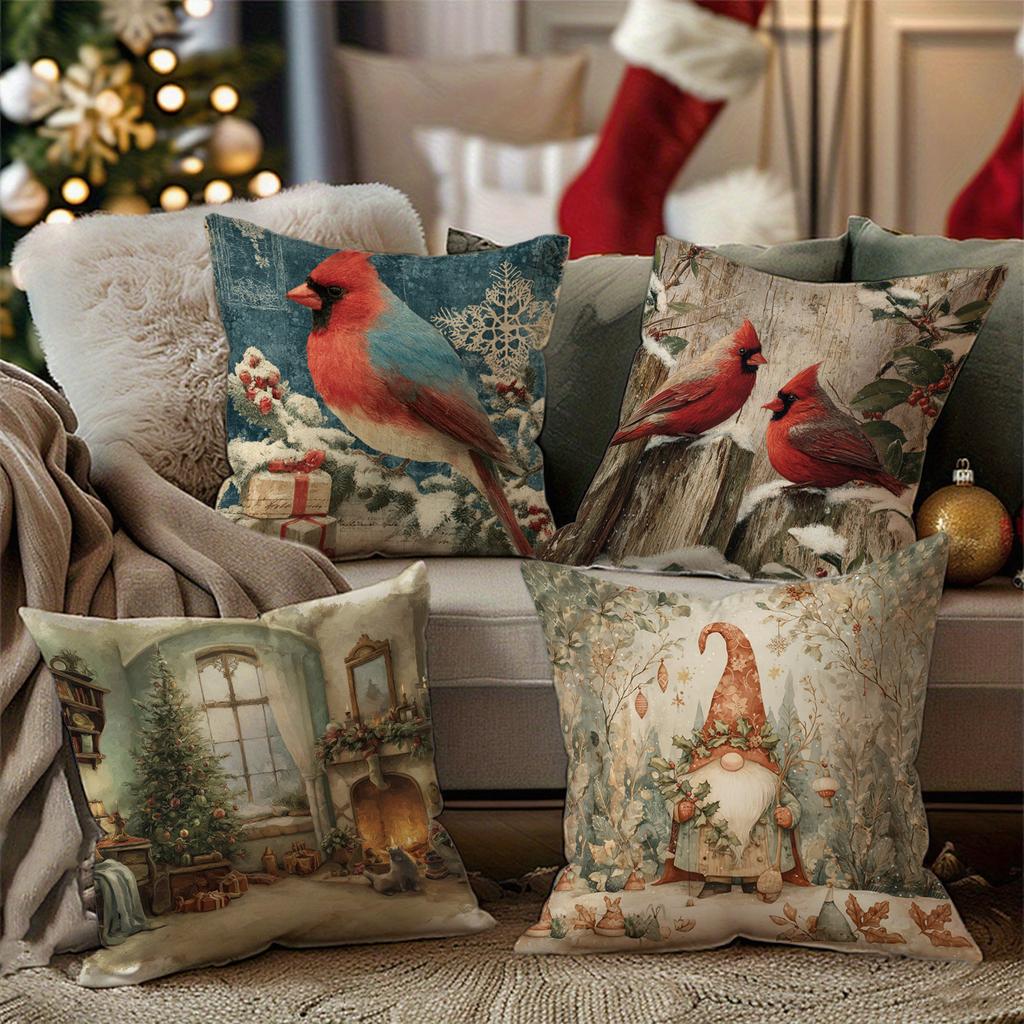 Weihnachts-Gnom-Muster-KissenbezugGeeignet für Sofa, Auto, Schlafzimmer, dekorative Kissenhülle, Kissenbezug