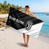 Niestandardowy ręcznik plażowy Juventus FC, Personalizowany nadruk z imieniem, Miękki szybkoschnący ręcznik z logo klubu piłkarskiego, Prezent wakacyjny