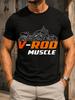 Vrod Muscle Motocicleta Dibujo Lineal Naranja Estilo Racing Letras Y Gráfico Audaz Power Rider Unisex Camiseta