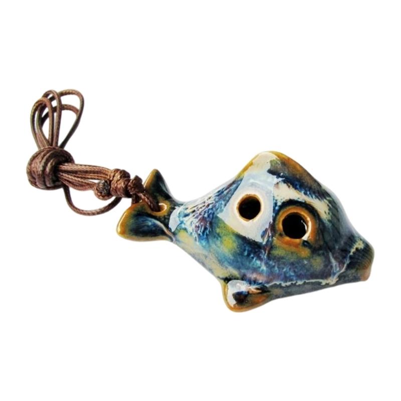 Unique Hand Painted Ceramic Ocarina Traditional Chinese Craftsmanship Easy Carry Musical Gift Choice