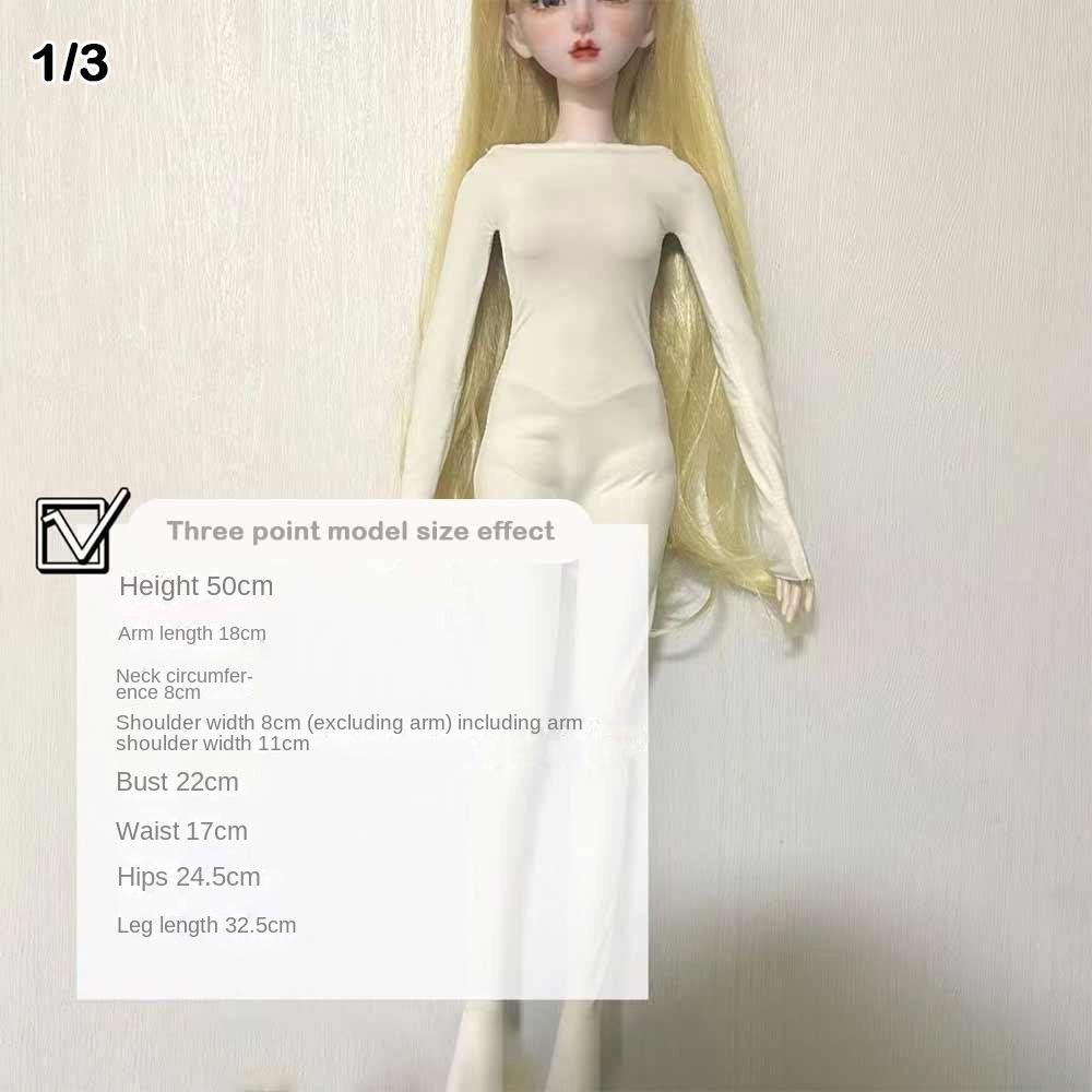 White Doll Elastic Jumpsuit Cute Doll Sleep Clothes for 1/3 1/4 1/6 BJD 30/45/60cm Dolls