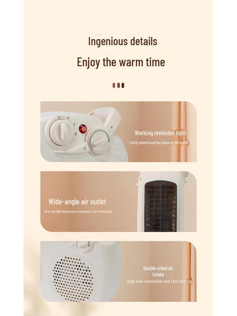 Energy-Efficient Household Fan Heater: Compact Electric Heating Stove for Bathroom