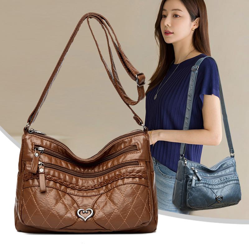 Мягкая кожаная сумка кроссбоди Женская сумка через плечо Маленькая квадратная сумка — фото 3