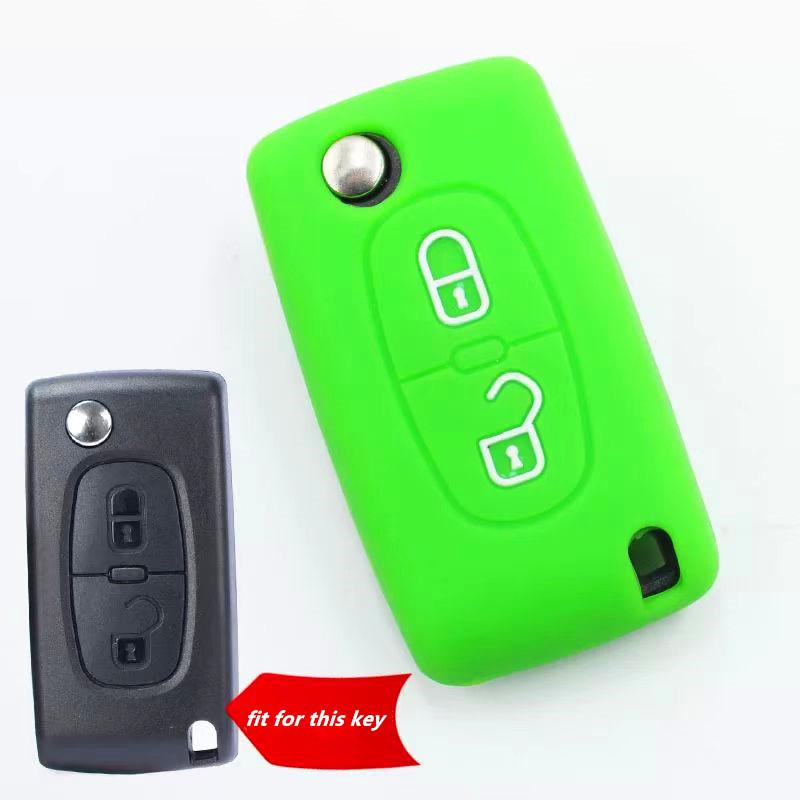 Remote Key Cover 2 Buttons Fob Shell Silicone Holder Protect For Citroen C2 C3 C4 C5 Berlingo Picasso For Peugeot 306 407 807