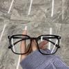 No Makeup Glasses, Women'S Round Face, Personalized Box, Large Frame, Transparent Frame, Anti-Blue Light And Anti-Radiation Flat Light Glasses.