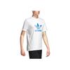 adidas Originals Trefoil Blue Logo Print Short Sleeve T-Shirt Men Tops White DP8570