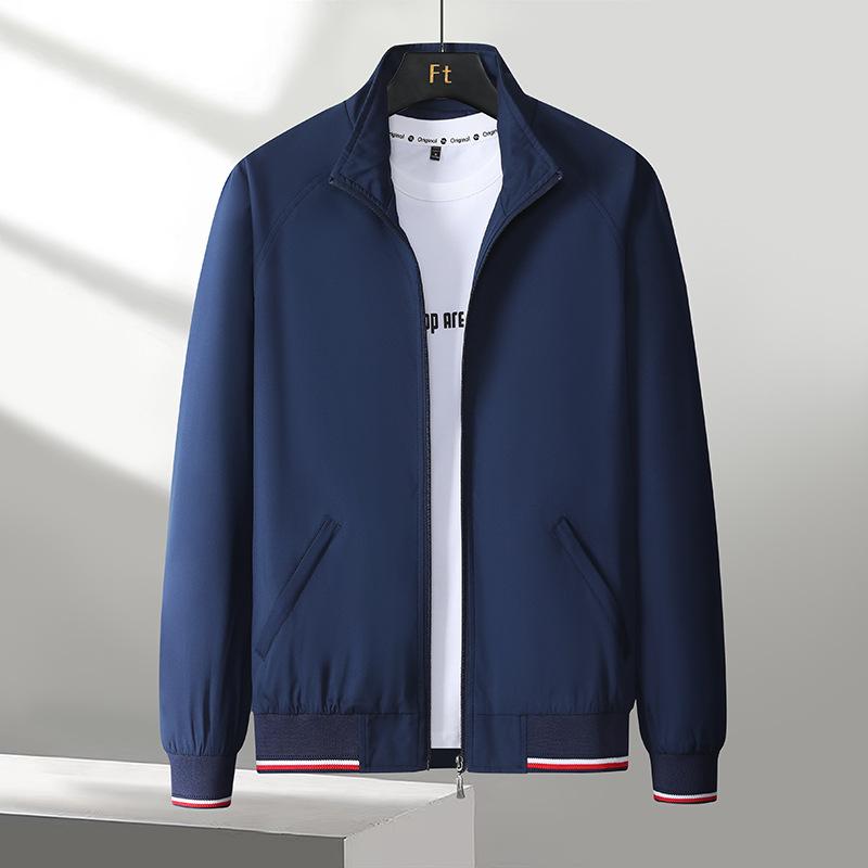 

Весенне-осенняя новая куртка-бомбер с воротником-стойкой, мужская куртка, повседневная однотонная, для поездок, универсальная мужская одежда 5XL