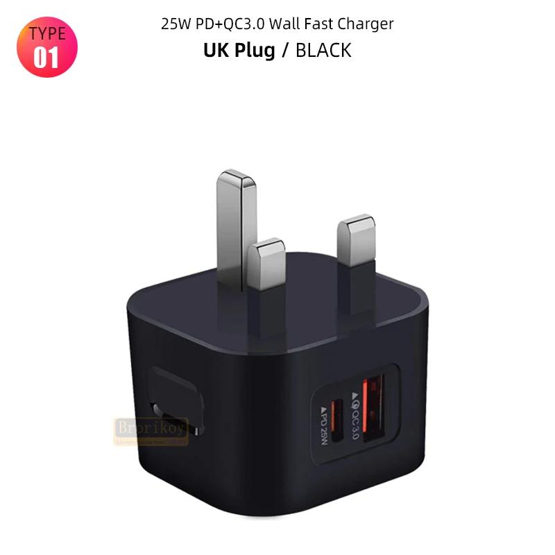 USB C Nabíjecí Zástrčka 25W PD USB Typ C Rychlá Nabíječka Rychlá Nabíječka Telefonu Nástěnný Adaptér Pro iPhone 15 14 13 Pro Xiaomi Samsung