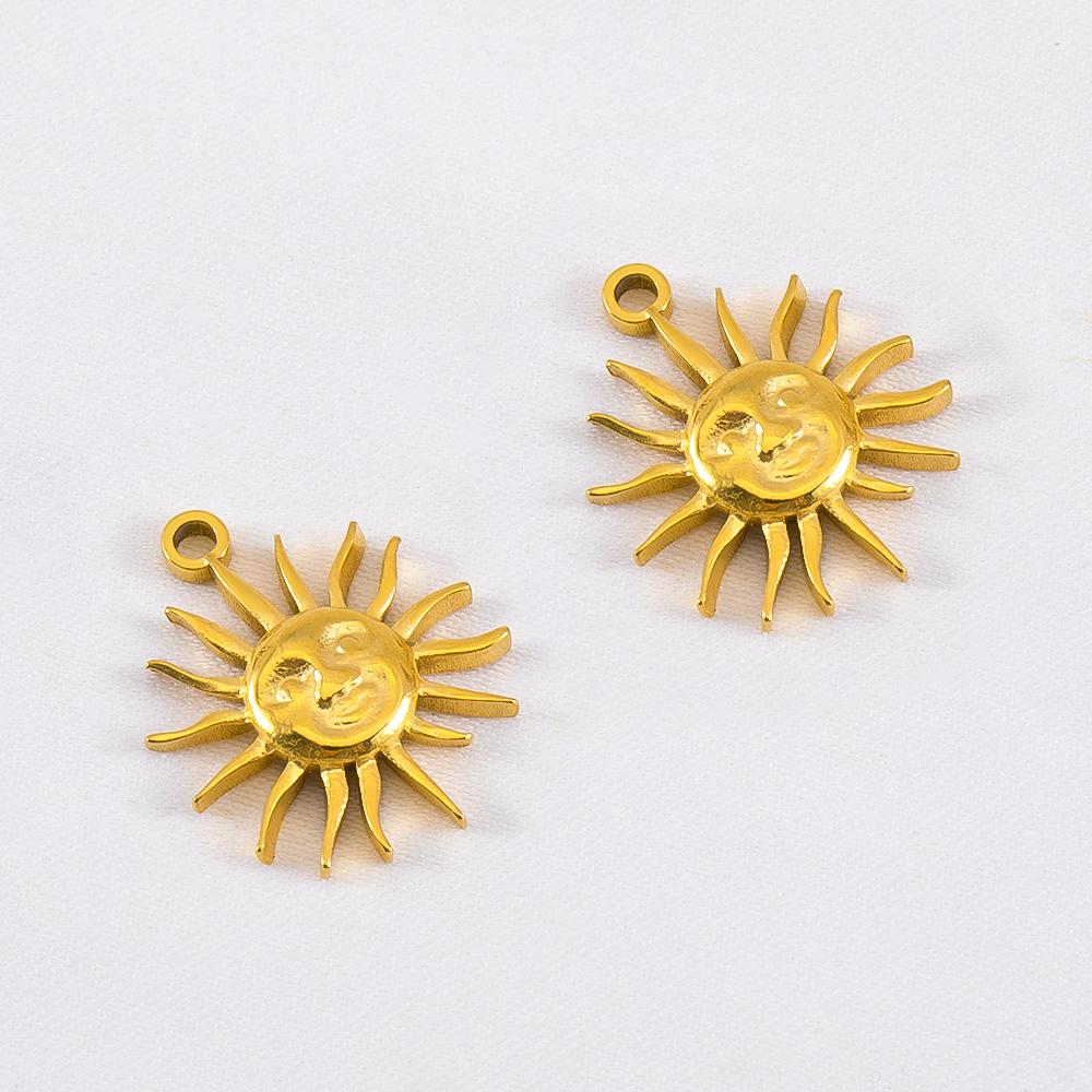 

2pcs 304 Stainless Steel Ocean Sunshine Series Multi-Shape Pendants Coastal Style For DIY Bracelet Necklace Jewelry Collection 2pcs