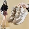 Women's Running Sneakers Casual Anti-Slip Chunky Platform Dad Sneakers Lace-Up Walking Shoes Comfortable PU Leather Athletic Tennis Shoes for Female