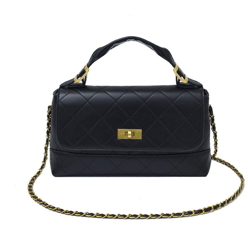 

Сумка большой вместимости женская осенняя новая повседневная сумка-мессенджер на цепочке, портативная сумка-тоут для поездок на работу чёрный