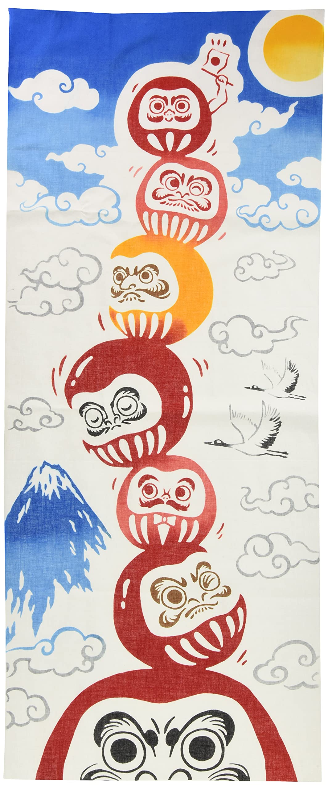 Кенема Тэнугуи Полотенце для рук Счастливые куклы Дарума -