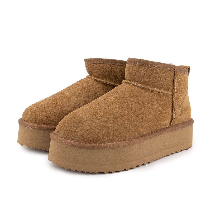 Bottines à plateforme cuir fourrée Femme KELARA