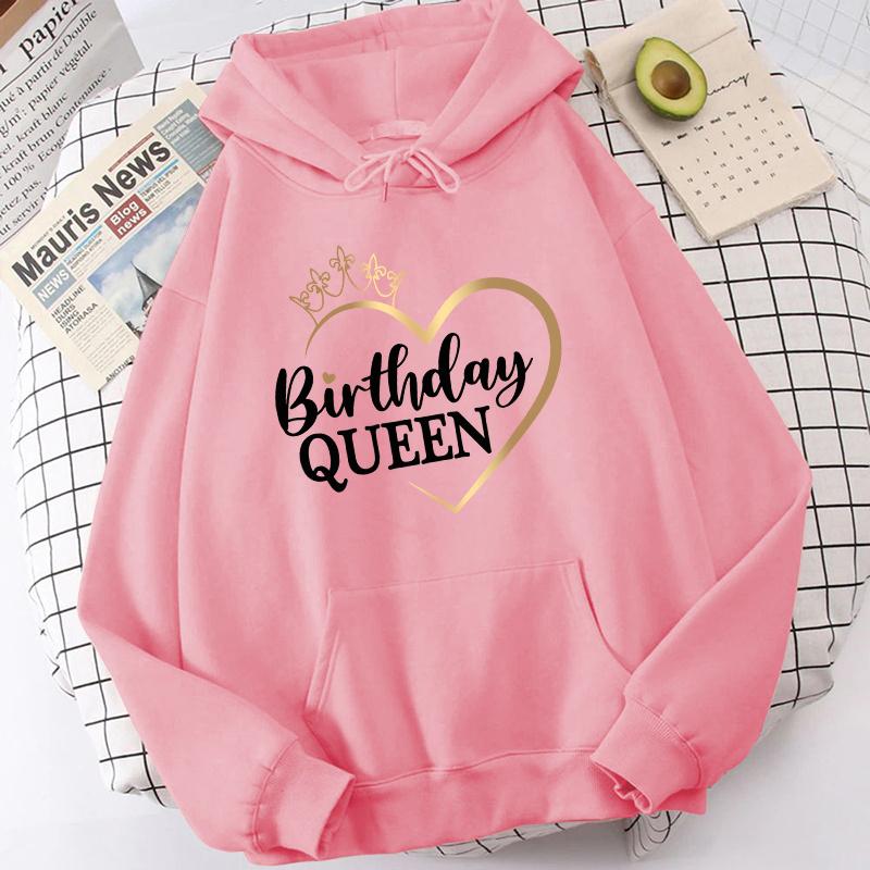 (Unisex-Hoodie)New Birthday Queen Print Hoodie Sweatshirts Unisex Damen Kapuzenpullover Unisex Langarm Hoodie Tops