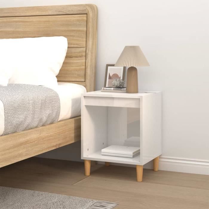 821862 vidaXL Bedside Table High Gloss White 40x35x50 Cm Engineered Wood