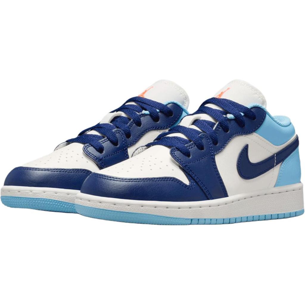 Air Jordan 1 Low GS Sail Blue Chill Kids Sneakers Hot-Lava Blue-Void 553560-149