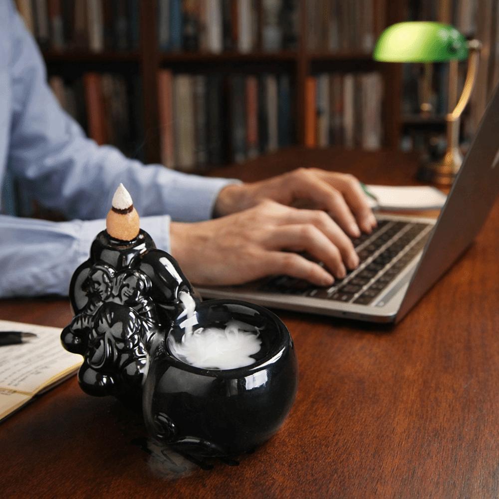 Zen Decor Ceramic Censer Mini Incense Burner Ornament Creative Lotus Tower Burner  Meditation