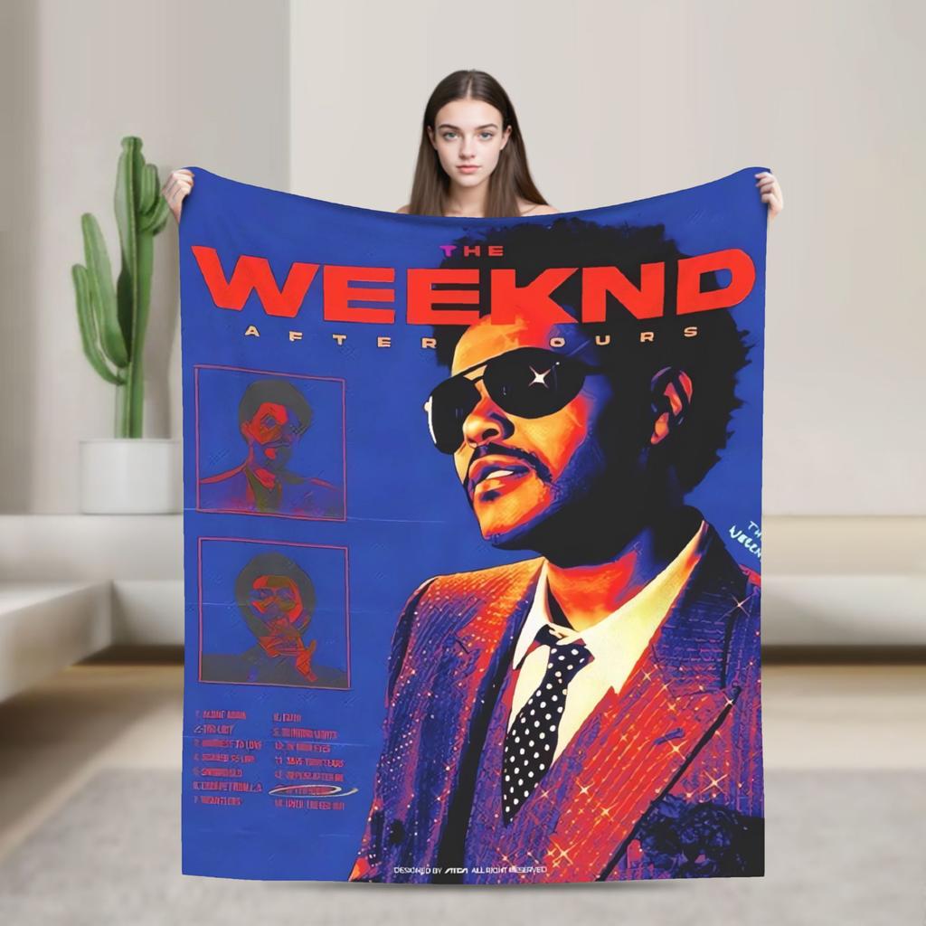 The Weeknd XO Album Flannel Blanket  Super Warm Throw Blanket for Home Decor Camping Pattern Bedspread Sofa Bed Cover