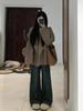 Korean Chic Hepburn Woolen Coat - Women's Mid-Length Suit Collar Jacket for Autumn/Winter