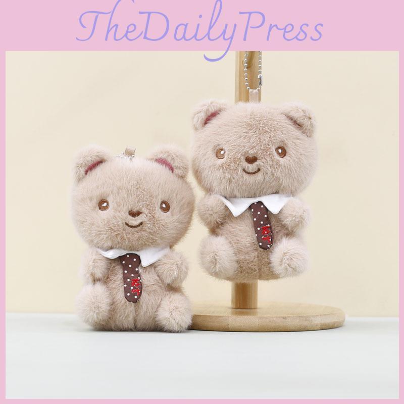 Tie Plush Bear Stuffed Animal With Soft Pp Cotton For Gift For Keychain Teens