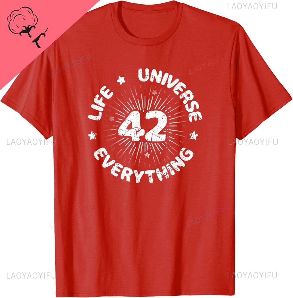 Risposta alla Vita all'Universo e a Tutto 42 È il Significato della Vita Maglietta Abbigliamento Personalizzato Streetwear Cotone Unisex Magliette