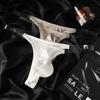 Herren Sexy G-String T-Rücken String Bikinihöschen Luxuriöse Seidige Dessous Unsichtbarer Träger Unterwäsche Beutel Höschen Bikinihöschen