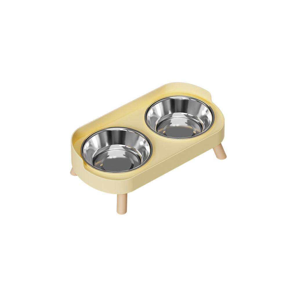 Elevated Pet Double Bowls: -Spill Stainless Steel Food & Water Bowls For Cats & Dogs ,Neck , -Tip & Easy Clean,