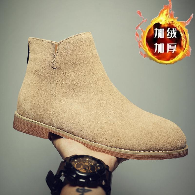 

British Martin Boots Men s High Top Trend Short Boots Men s Boots Leather Frosted Vintage Chelsea Boots Medium Top Men s Boots 44