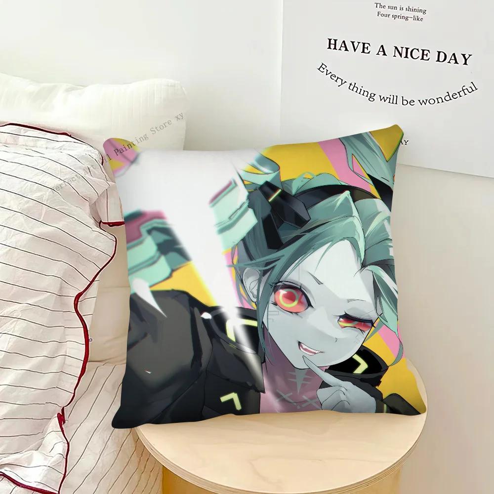 Cyberpunk Edgerunners Anime Rebecca Pillow Case Fashion Square Pillowcase Bedroom Sofa Room Ins Decoration Leisure Cushion Cover