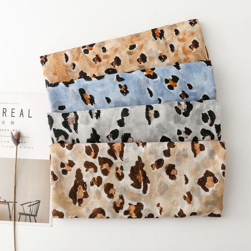 Breathable Leopard Dot Viscose Soft Scarf Boho Chic Thin Fringe Shawl Women Perfect For Travel & Casual Muslim Hijab 180*90Cm