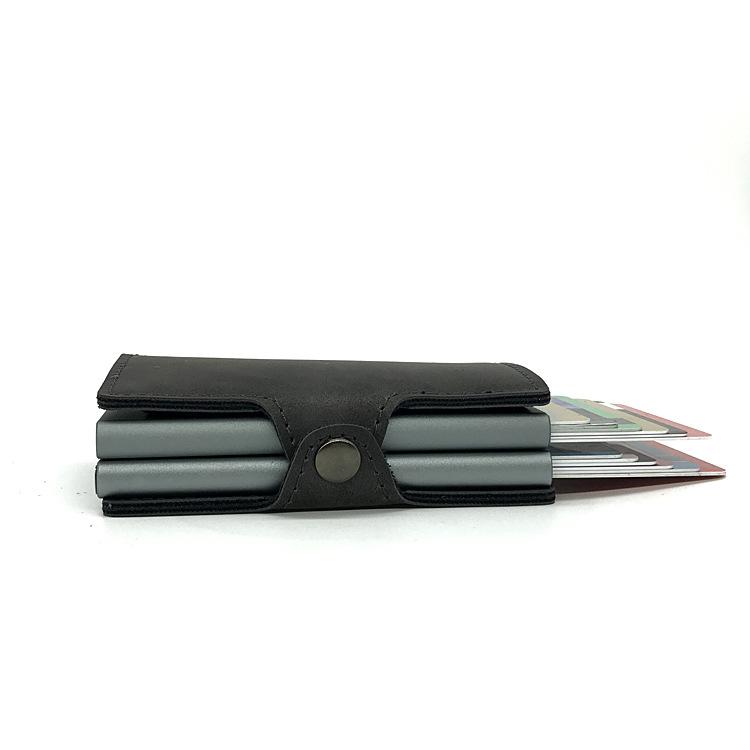 Rfid Card Bag Pu Double Box Metal Wallet
