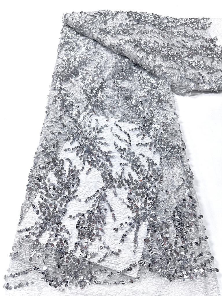 Wholesale African Sequins Lace Fabrics 2026 Nigerian French Sequins Net Lace Fabric For Women Dress Wedding High Quality 5Yards