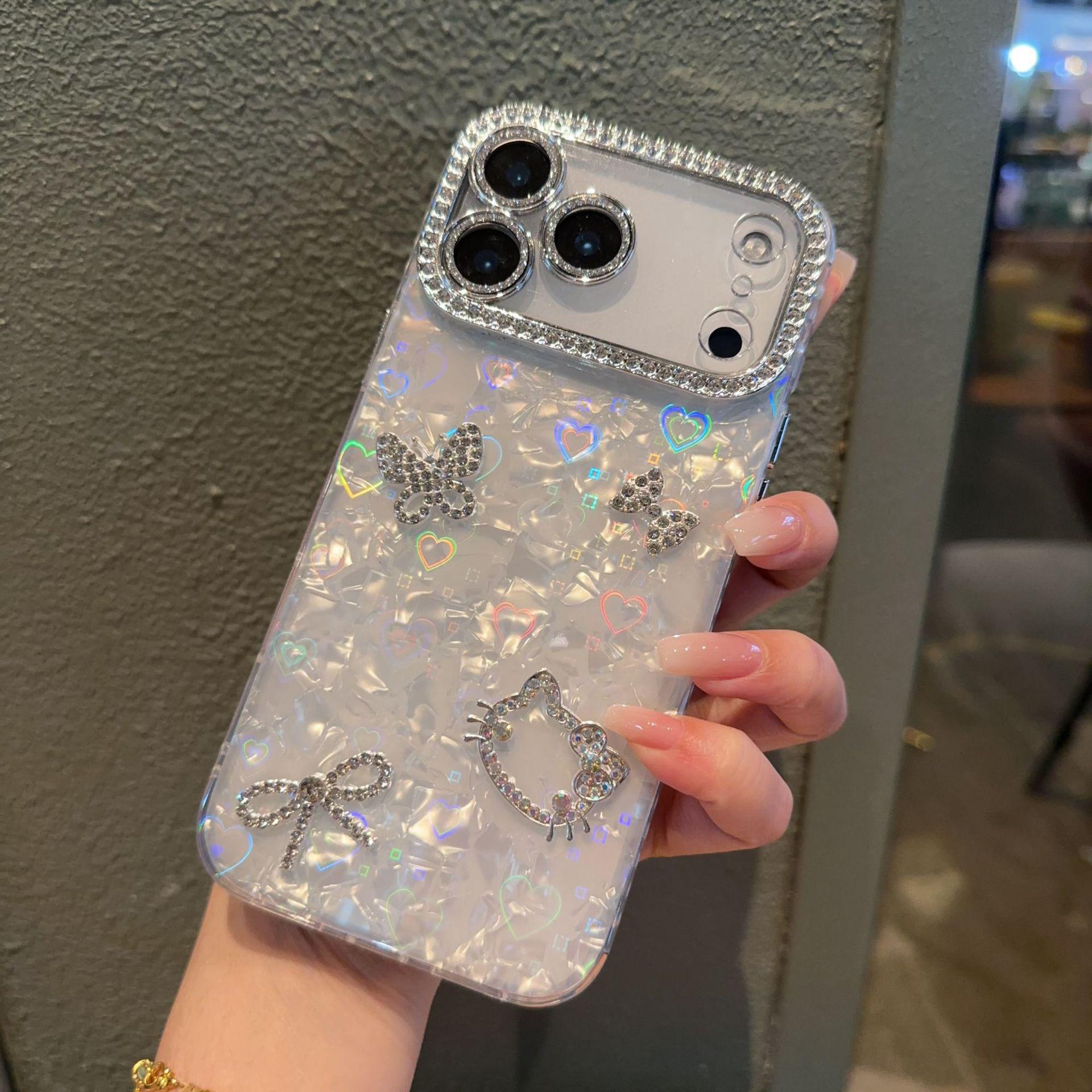 

Seashell Bowknot Phone Case with Rhinestones for iPhone 11/16Pro/17ProMax 17