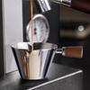 Espresso Measuring Cup with Wooden Handle Stainless Steel Coffee Shot Coffee Pouring Cup Home Kitchen Measuring Accessories