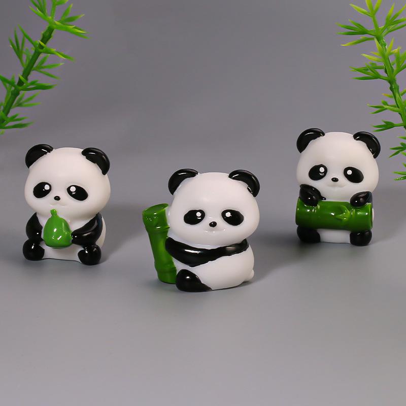 In Stock Hot-Selling Panda Doll Resin Craft Ornament for Micro Landscape Decor