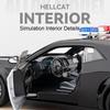 1:24 Challenger SRT Hellcat Police Car Model Toy Metal Diecast Pull Back Sound Light Miniature Vehicle Models Kids Boys Gifts