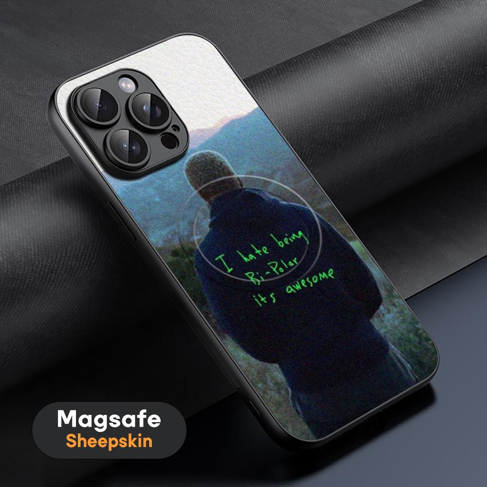 Rap K-kan-YE W-WE-ST Man Hot Phone Case For iPhone 17 16 15 14 13 12 11 Plus Pro Max  High-end Luxury Magsafe Sheepskin
