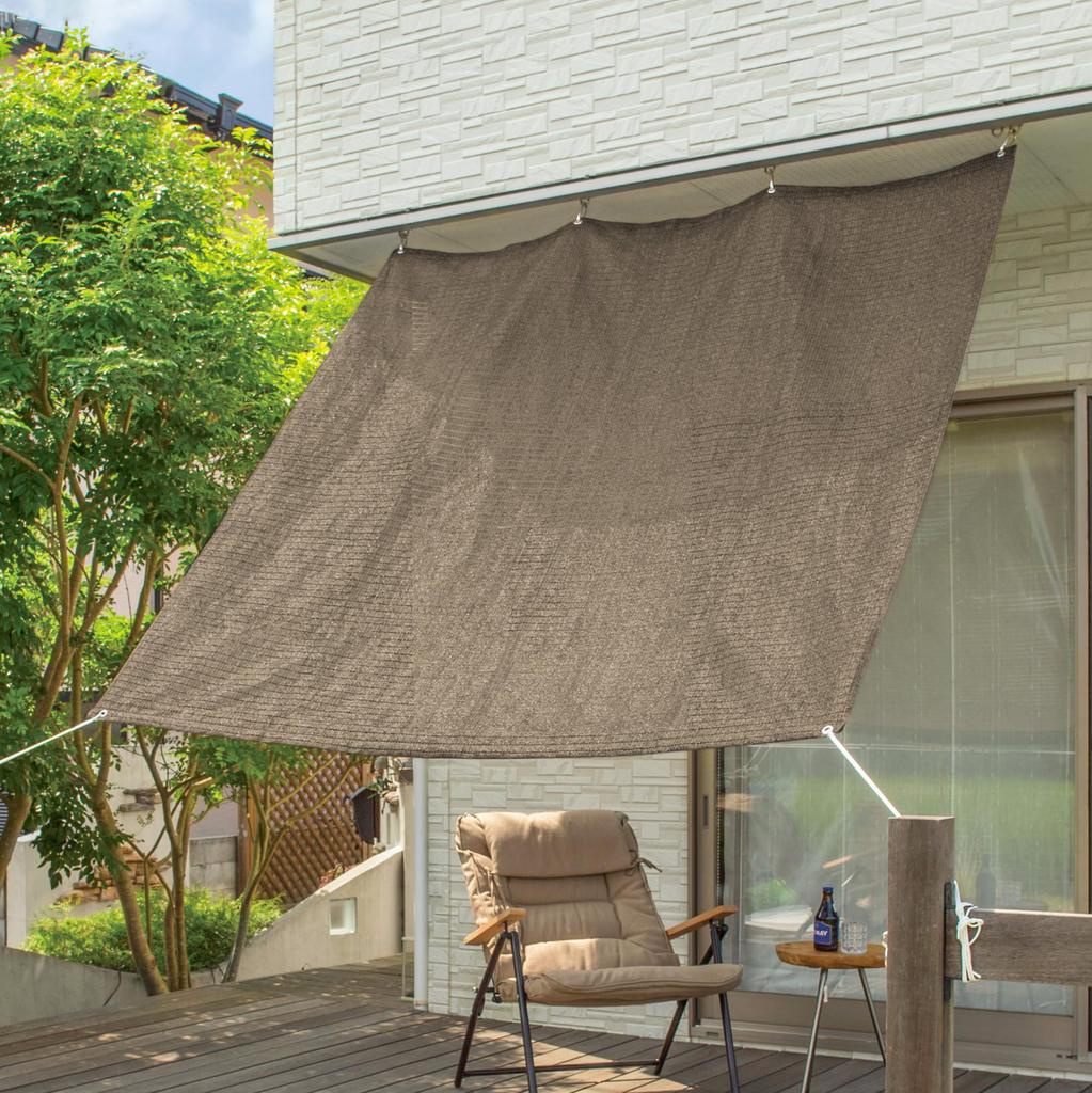 Takasho Ecoland Shade, Brown, 2x2, Sunshade Awning for Verandas, Privacy Screen, Blocks Summer Sunlight, Polyethylene Polyester, JSS-20BR