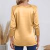 Fashionable Women's Versatile Long-sleeved Blouse With A Draped Neckline, Perfect For Spring Andcommuting.