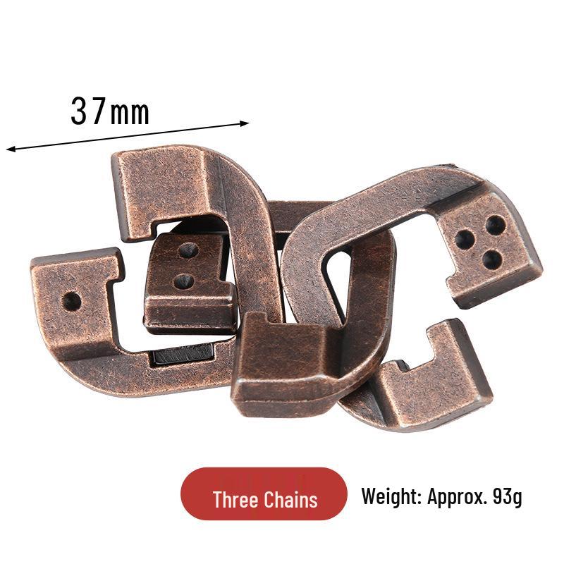 Kongming Lock 9-Link IQ Puzzle - Zinc Alloy Educational Toy for Adults & Kids