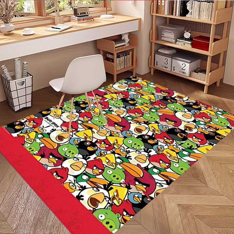 Angry Birds Print Rug, Washable Floor Carpet, For Entryway Dorm Laundry Room Office Study, Home Decor Birthday Christmas Gift