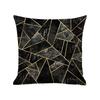 Ins Style Marble Geometric Linen Pillow Sofa Cushion English Letters