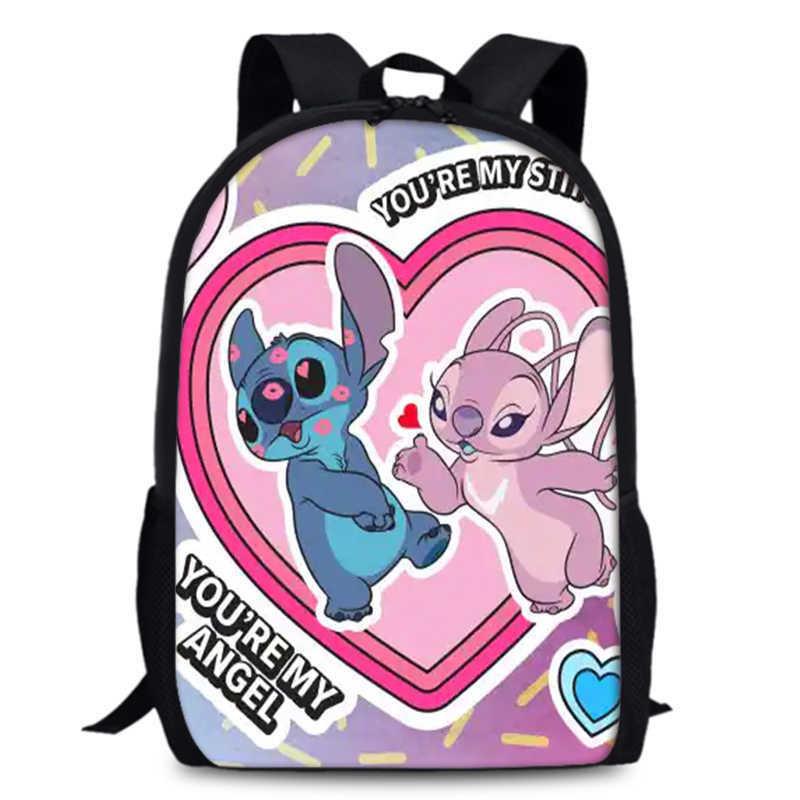 Süßer Stitch Cartoon Rucksack für Kinder mit großem Fassungsvermögen und Oxford-Gewebe