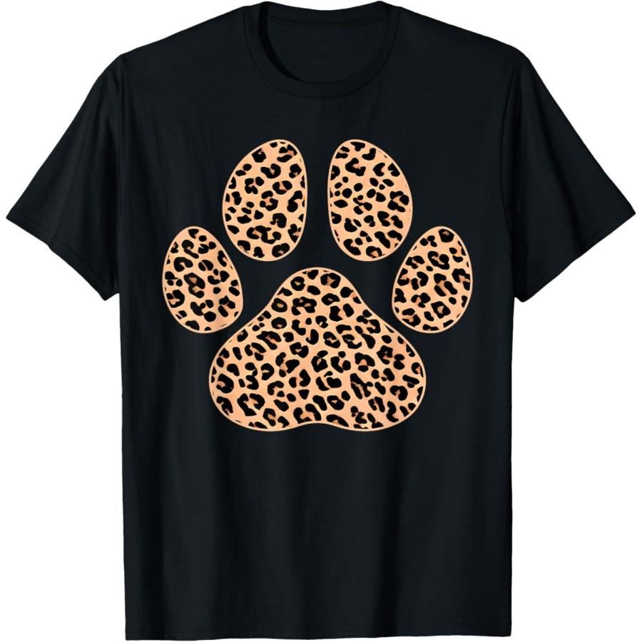 Cat Paw Print Cute Leopard Pattern Dog Lover Leopard Print Men Women Girls Kids T-Shirt