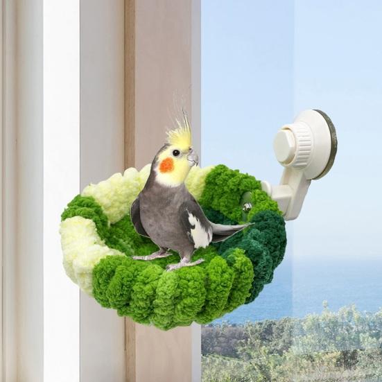 2-in-1 Vogelnest Korallenvlies Warmes Nest mit Abnehmbarem Saugfuß Fahrzeugmontiert