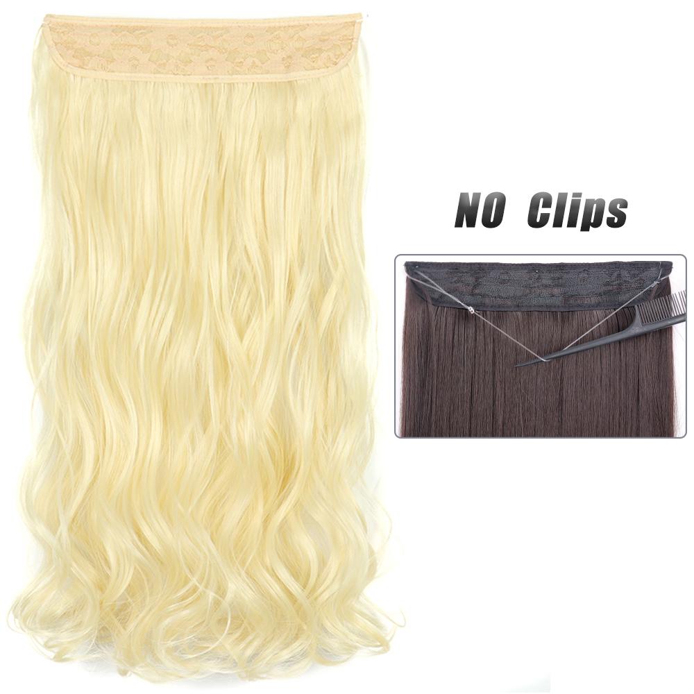 MERISIHAIR Women Fashion Long Straight Hair Extensions Synthetic Fiber Long Wavy Straight Invisible No Clips Hairpiece