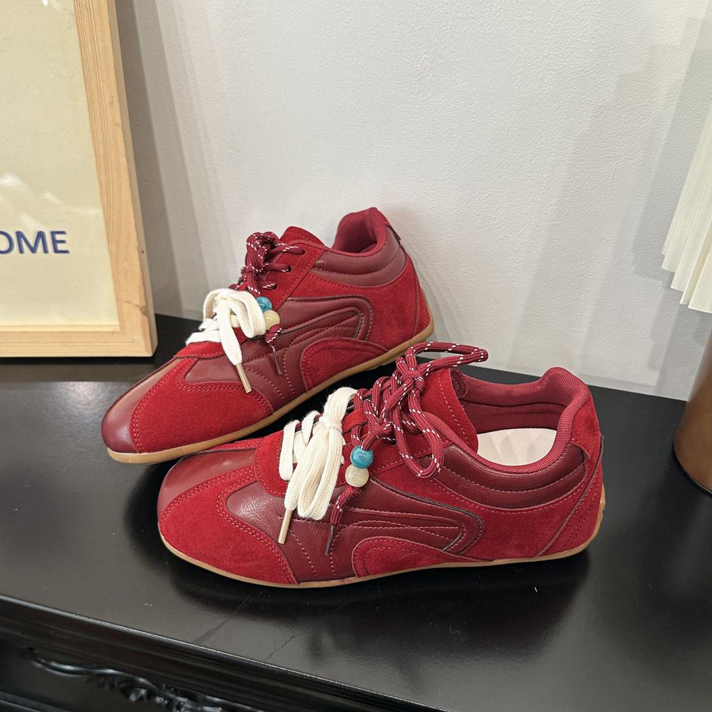 [Fanfna] Wszechstronne Niemieckie Buty Treningowe Damskie Jesień 2025 Nowy Koralikowy Niszowy Design Codzienne Buty Forrest Gump Trampki