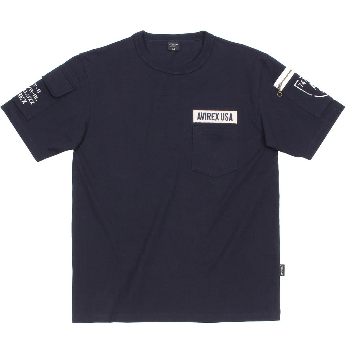 Avirex Fatigue Short Sleeve Size M Men s T-Shirt, (120), Navy, 783-1934006