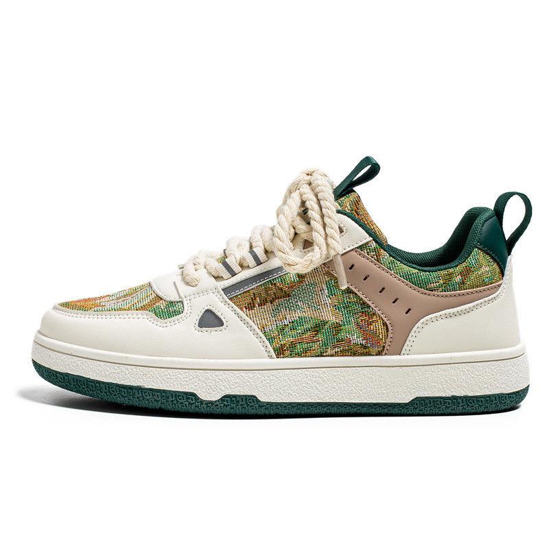 

Сотни кроссовок Niche Design Sense Fashion Tide Shoes Мужские маленькие белые туфли Студенческие повседневные туфли Niche Design Low Help для мужчин 44 коричневый